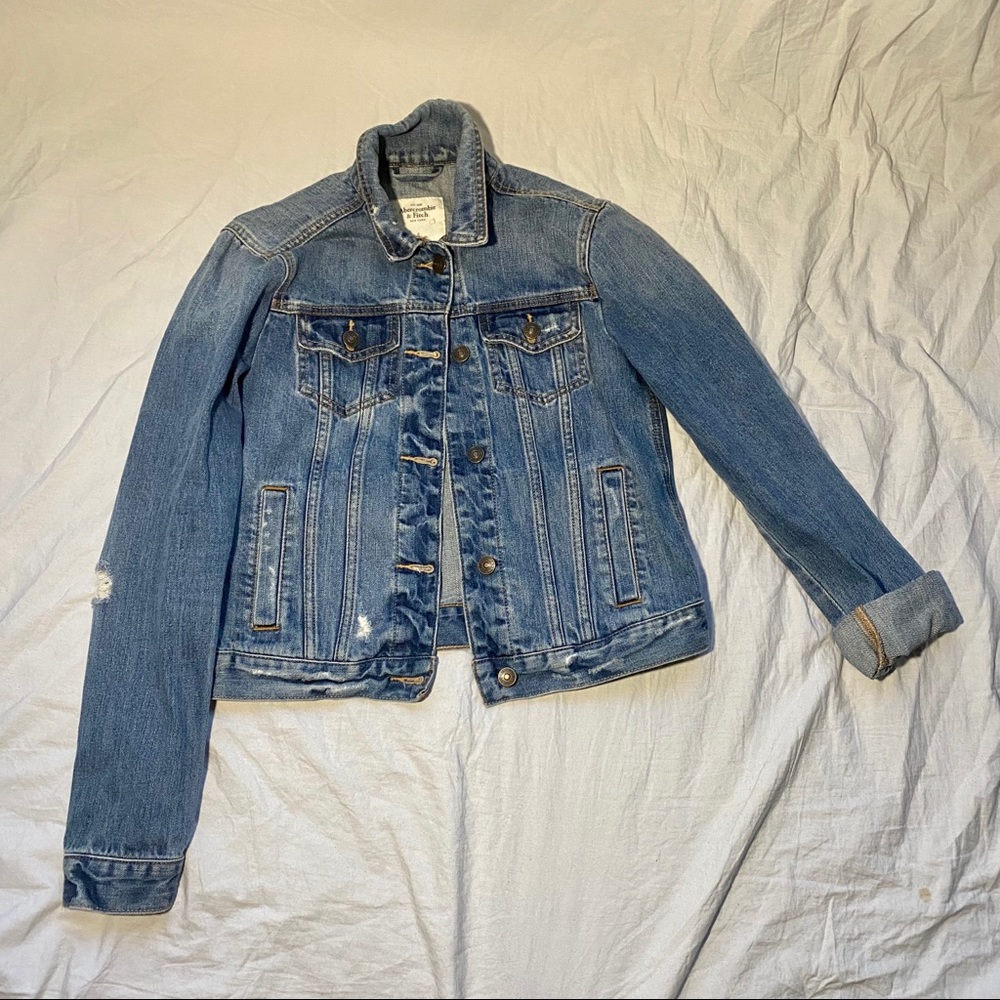 Abercrombie & Fitch Jean Jacket Distressed